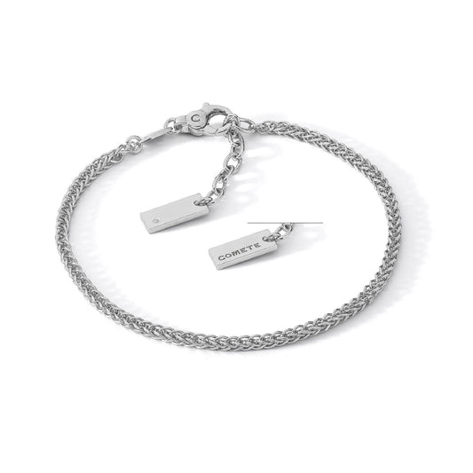 Bracciale uomo Comete in argento con diamante bianco Regolabile 18-21 cm