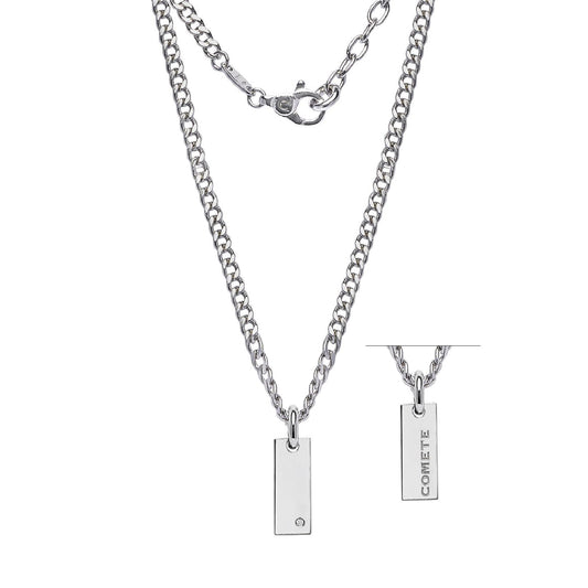 Collana uomo Comete in argento con diamante bianco MISURA UNICA