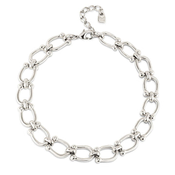 Collana donna Uno de 50 Youthful lega metallica argento con maglie a staffa COL1898MTL0000U-1