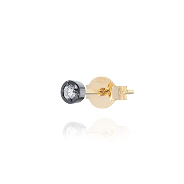Orecchino punto luce Burato Solitaire donna oro, rodio nero, diamante 0,05ct CQ619-1