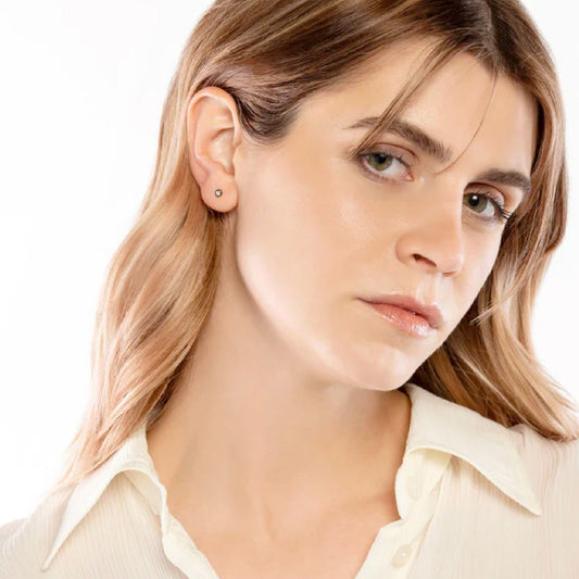 Orecchino punto luce Burato Solitaire donna oro, rodio nero, diamante 0,05ct CQ619-2