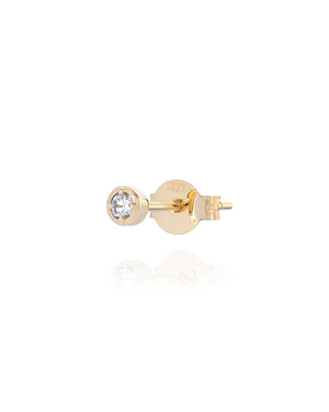 Mono orecchino punto luce Burato Solitaire da donna in oro giallo 18kt con diamante di 0,05ct CQ620