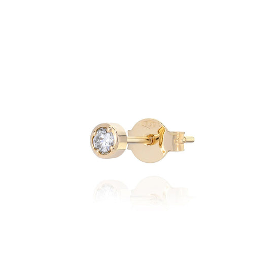 Orecchino punto luce Burato Solitaire donna oro e diamante 0,10ct CQ622-1