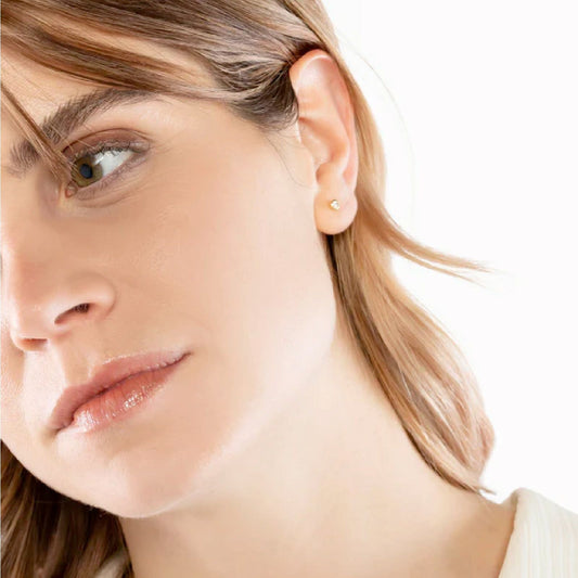 Orecchino punto luce Burato Solitaire donna oro e diamante 0,10ct CQ622-2