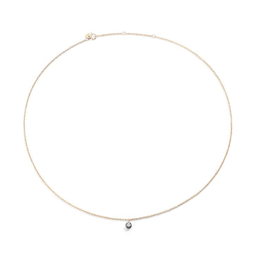 Collana punto luce donna Burato Solitaire oro diamante 0,10ct castone nero CQ624-1