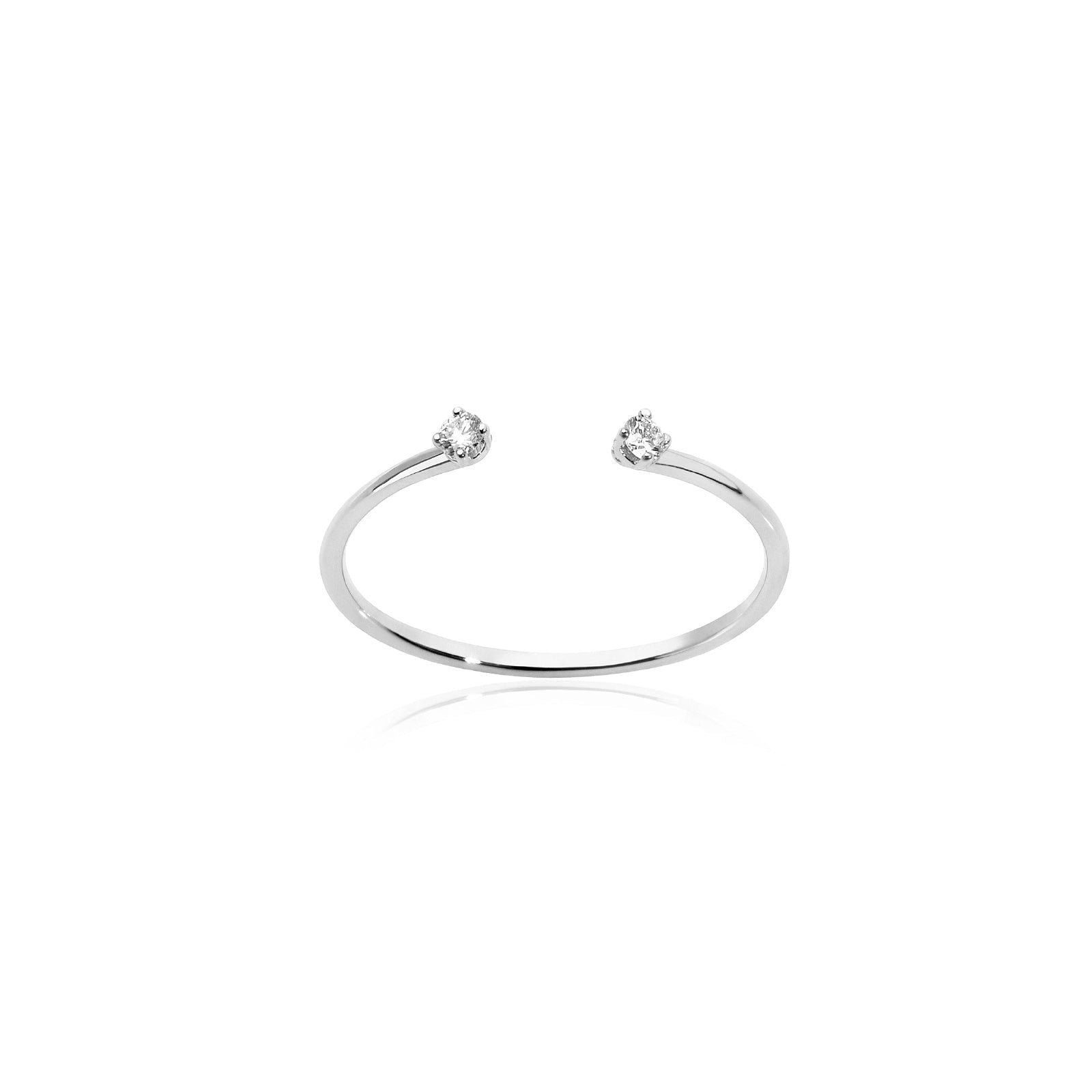 Anello aperto Burato Solitaire donna oro bianco e diamanti 0,06ct CT399-1