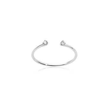 Anello aperto Burato Solitaire donna oro bianco e diamanti 0,06ct CT399-1