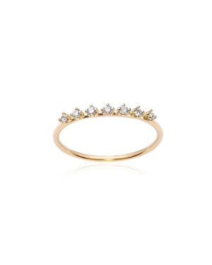 Anello veretta della collezione Burato Solitaire da donna in oro giallo 18kt con diamanti bianchi di 0,14ct CT484