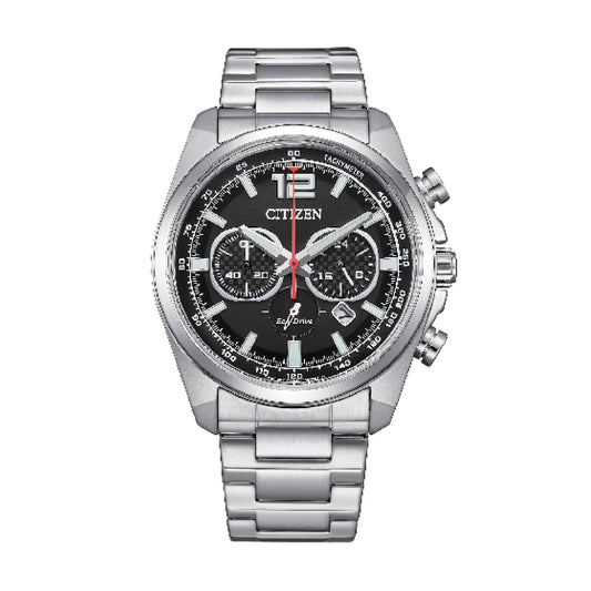 Orologio uomo Crono Citizen Eco Drive acciaio quadrante nero MISURA UNICA
