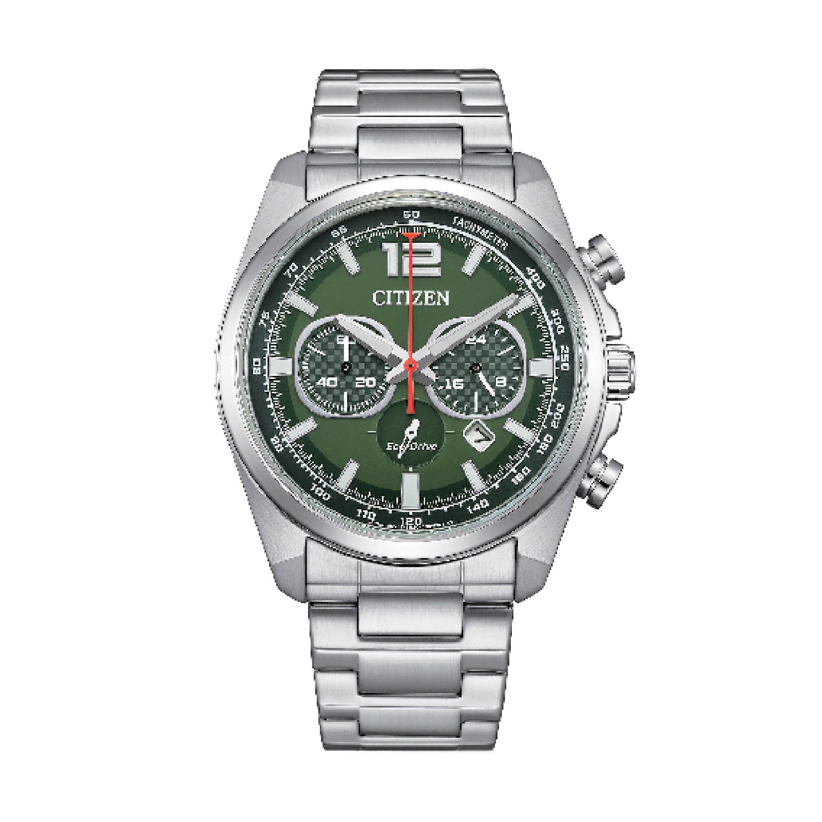 Orologio uomo crono Citizen eco drive acciaio quadrante verde