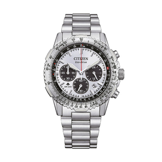 Orologio cronografo Citizen acciaio con quadrante argento MISURA UNICA
