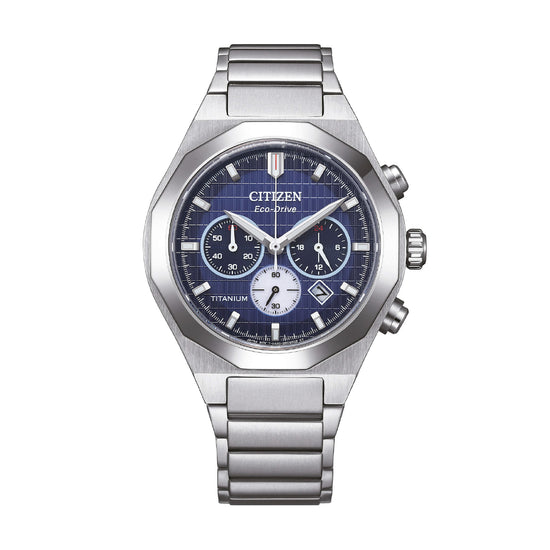 Orologio cronografo Citizen in super titanio quadrante blu MISURA UNICA