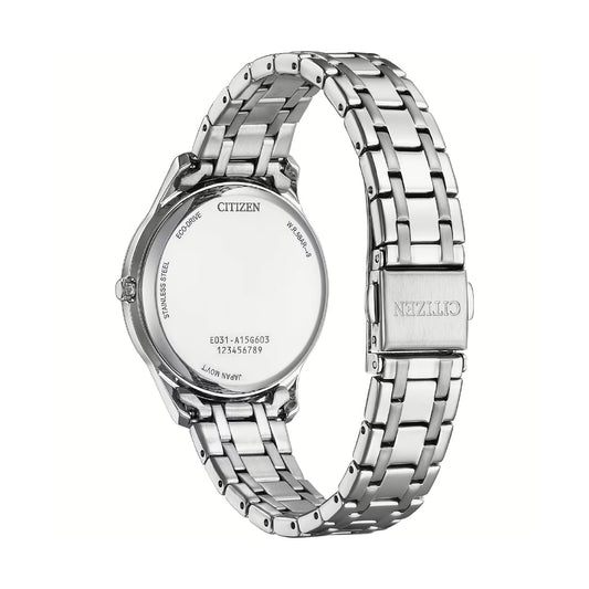 Orologio da donna Citizen Eco Drive in acciaio quadrante rosa MISURA UNICA