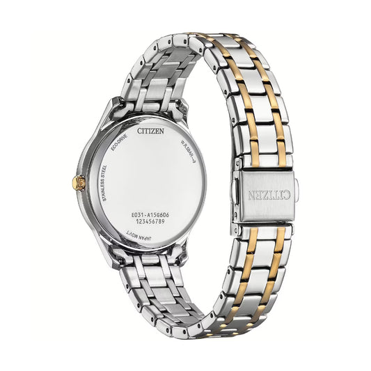 Orologio da donna Citizen Eco Drive in acciaio bicolor dorato MISURA UNICA
