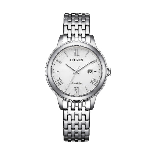 Orologio donna Citizen Eco Drive in acciaio quadrante bianco MISURA UNICA