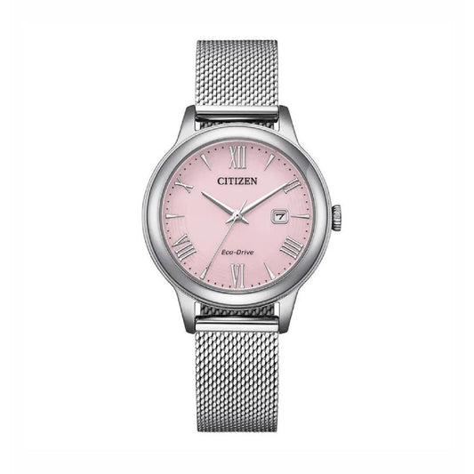 Orologio donna Citizen Eco Drive in acciaio con quadrante rosa MISURA UNICA