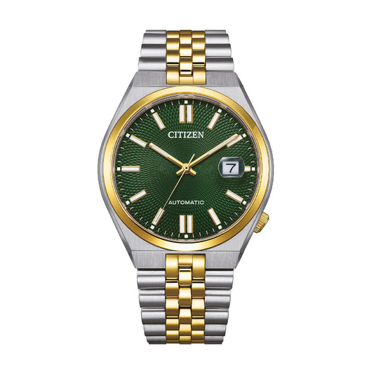 Orologio solo tempo Citizen bicolore con quadrante verde MISURA UNICA