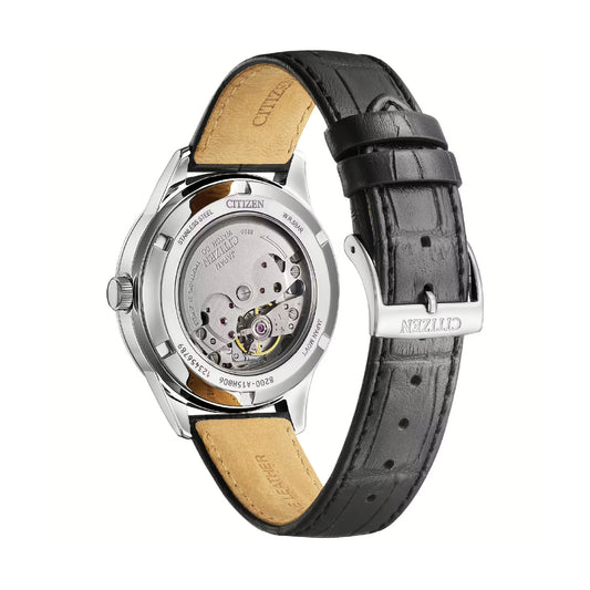 Orologio uomo meccanico Citizen acciaio con cinturino pelle MISURA UNICA