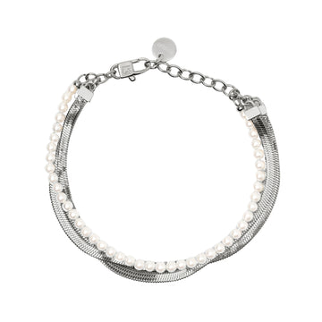 Bracciale con perle conchiglia Kidult Style acciaio Regolabile 16-19 cm