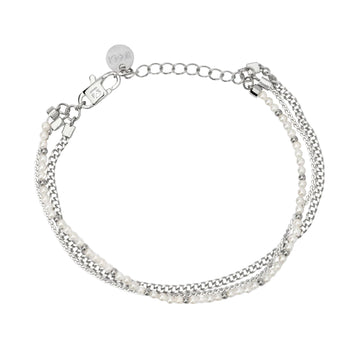 Bracciale catena multifilo Kidult Style acciaio perle e sfere Regolabile 16-19 cm