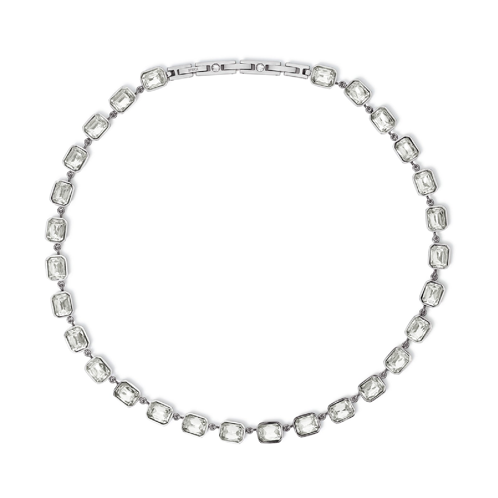 Collana girocollo Kidult Style in acciaio e cristalli bianchi MISURA UNICA