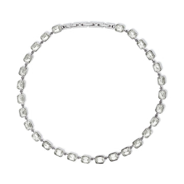 Collana girocollo Kidult Style in acciaio e cristalli bianchi MISURA UNICA