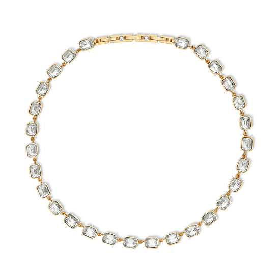 Collana girocollo Kidult Style in acciaio color oro e cristalli MISURA UNICA