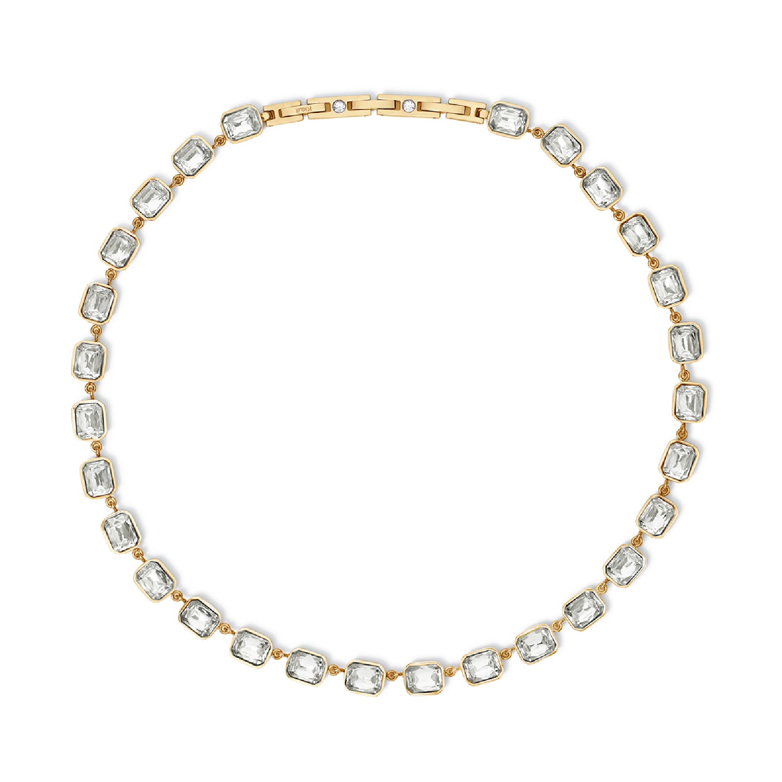 Collana girocollo Kidult Style in acciaio color oro e cristalli MISURA UNICA