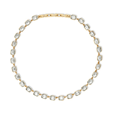 Collana girocollo Kidult Style in acciaio color oro e cristalli MISURA UNICA