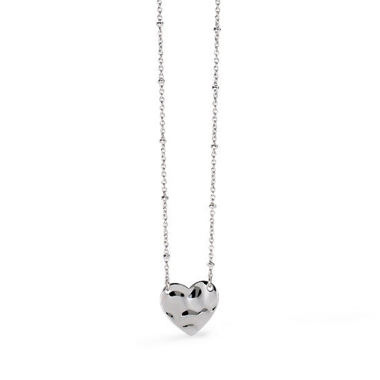 Collana girocollo Kidult Style in acciaio e cuore martellato MISURA UNICA