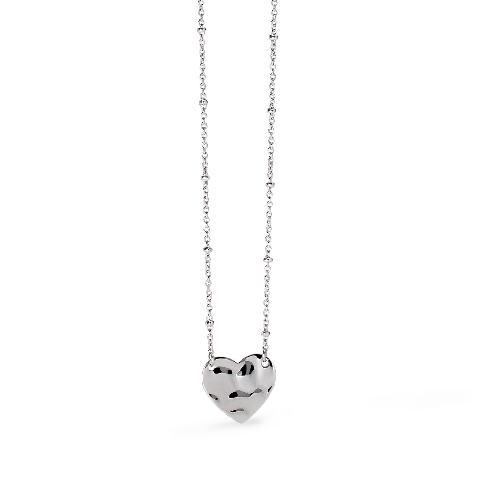 Collana girocollo Kidult Style in acciaio e cuore martellato MISURA UNICA