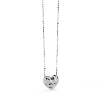 Collana girocollo Kidult Style in acciaio e cuore martellato MISURA UNICA