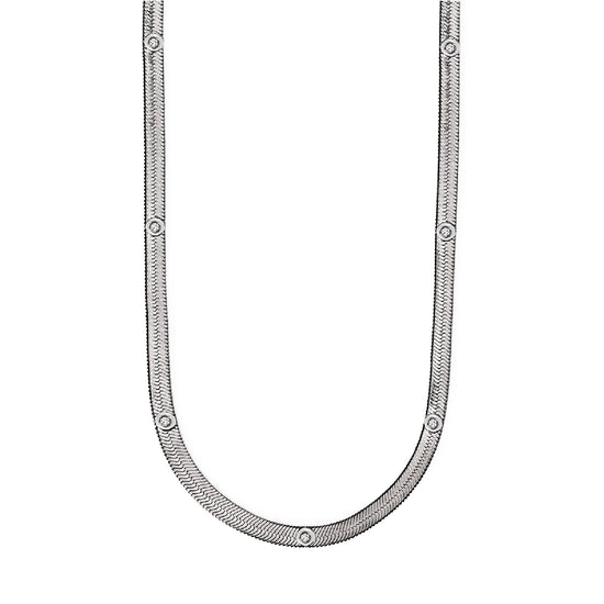 Collana girocollo Kidult Style con catena snake e cristalli MISURA UNICA