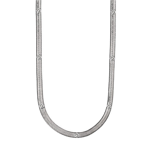 Collana girocollo Kidult Style con catena snake e cristalli MISURA UNICA