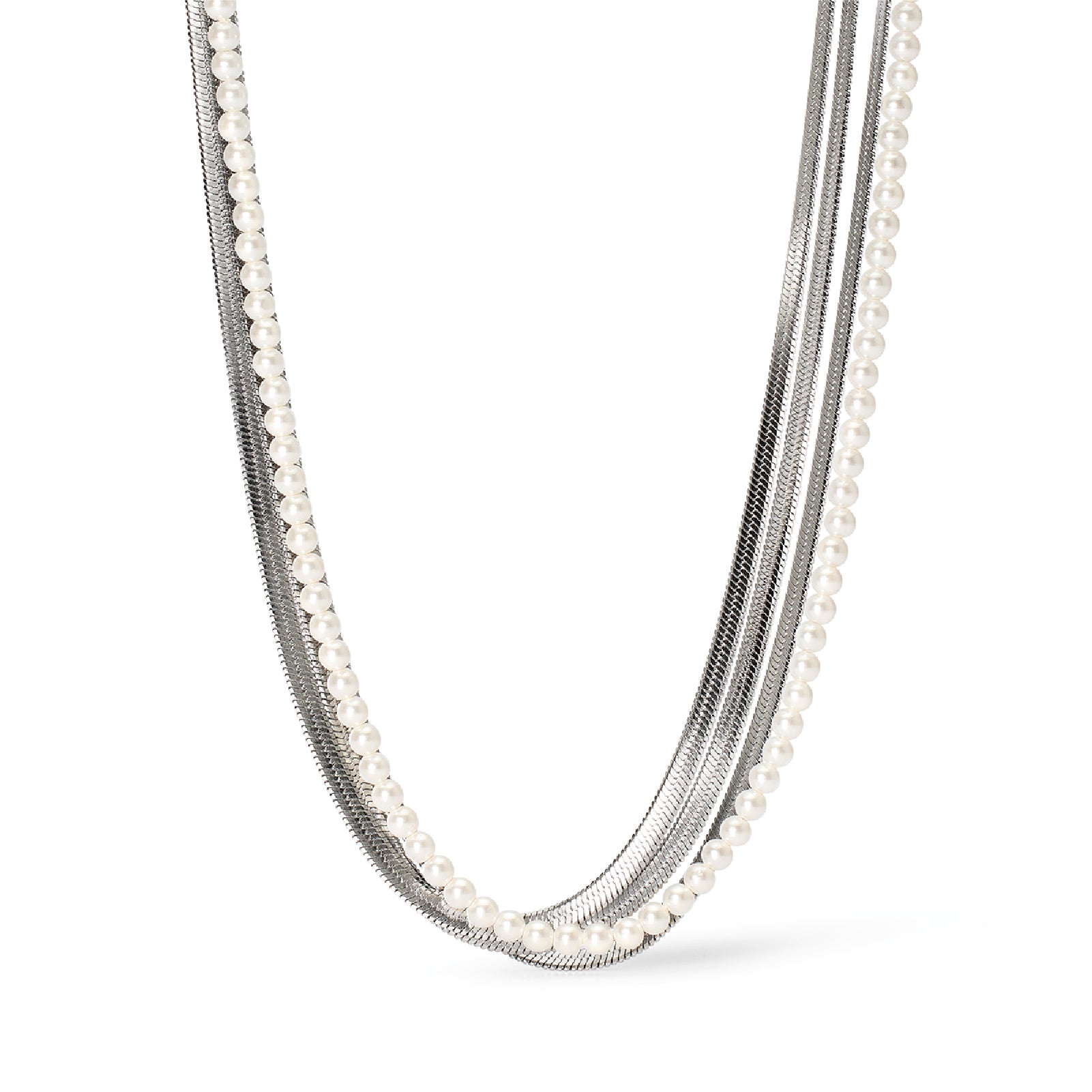 Collana Lariat Di Madreperla Bianca Rotonda E Ovale Con - Foto 7