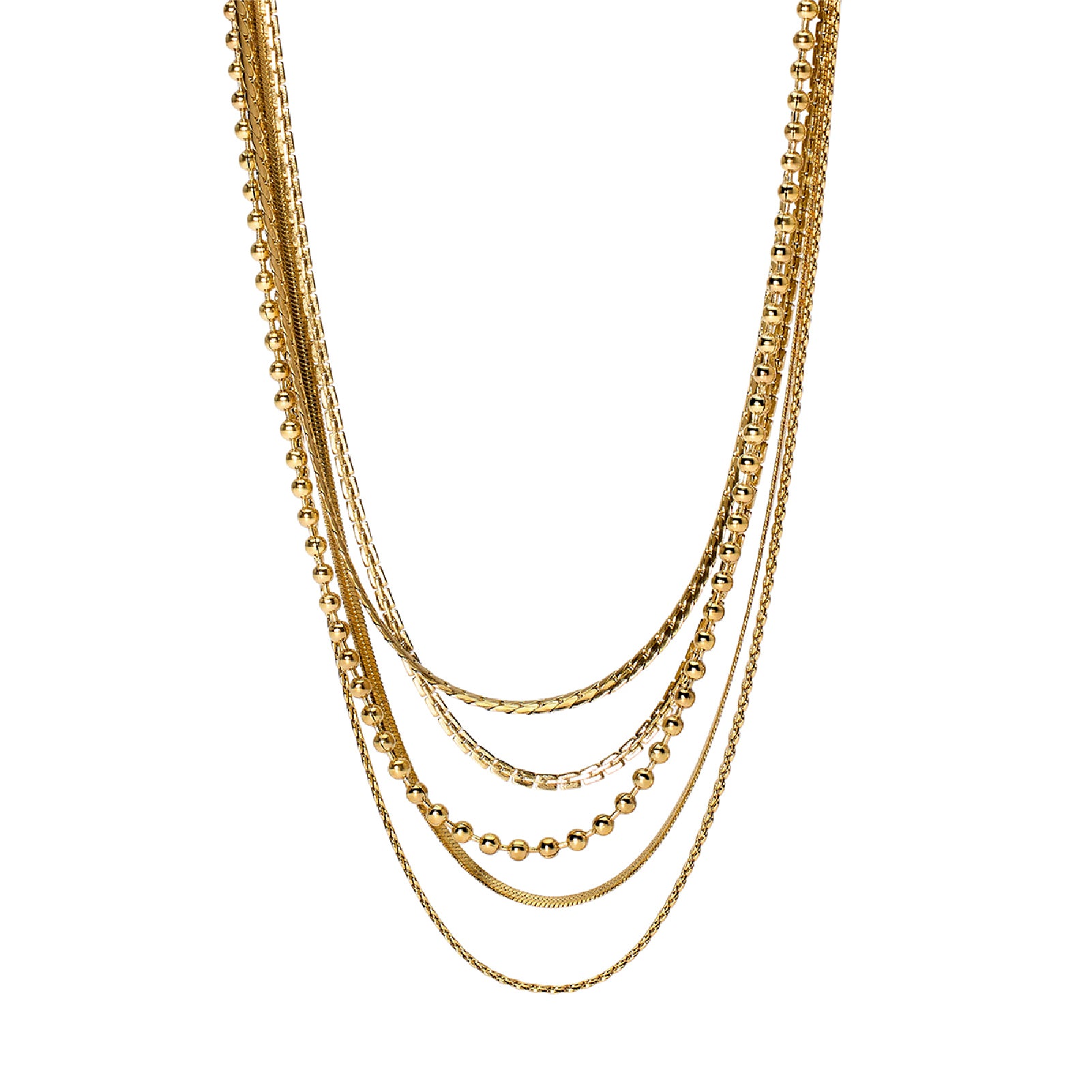 Collana girocollo multifilo Kidult Style in pvd gold MISURA UNICA