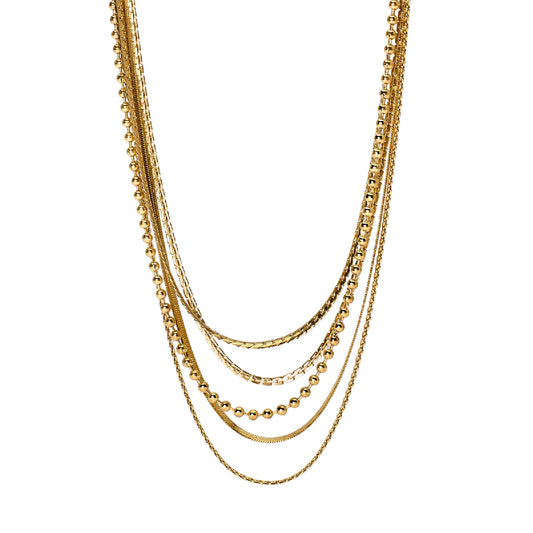 Collana girocollo multifilo Kidult Style in pvd gold MISURA UNICA