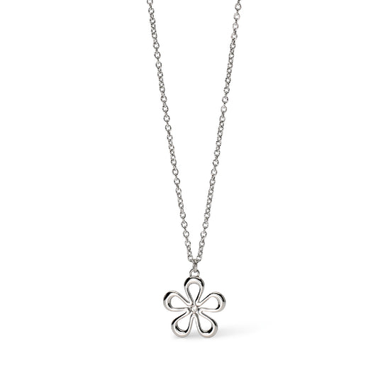 Collana girocollo con fiore e cristallo Kidult Style acciaio MISURA UNICA