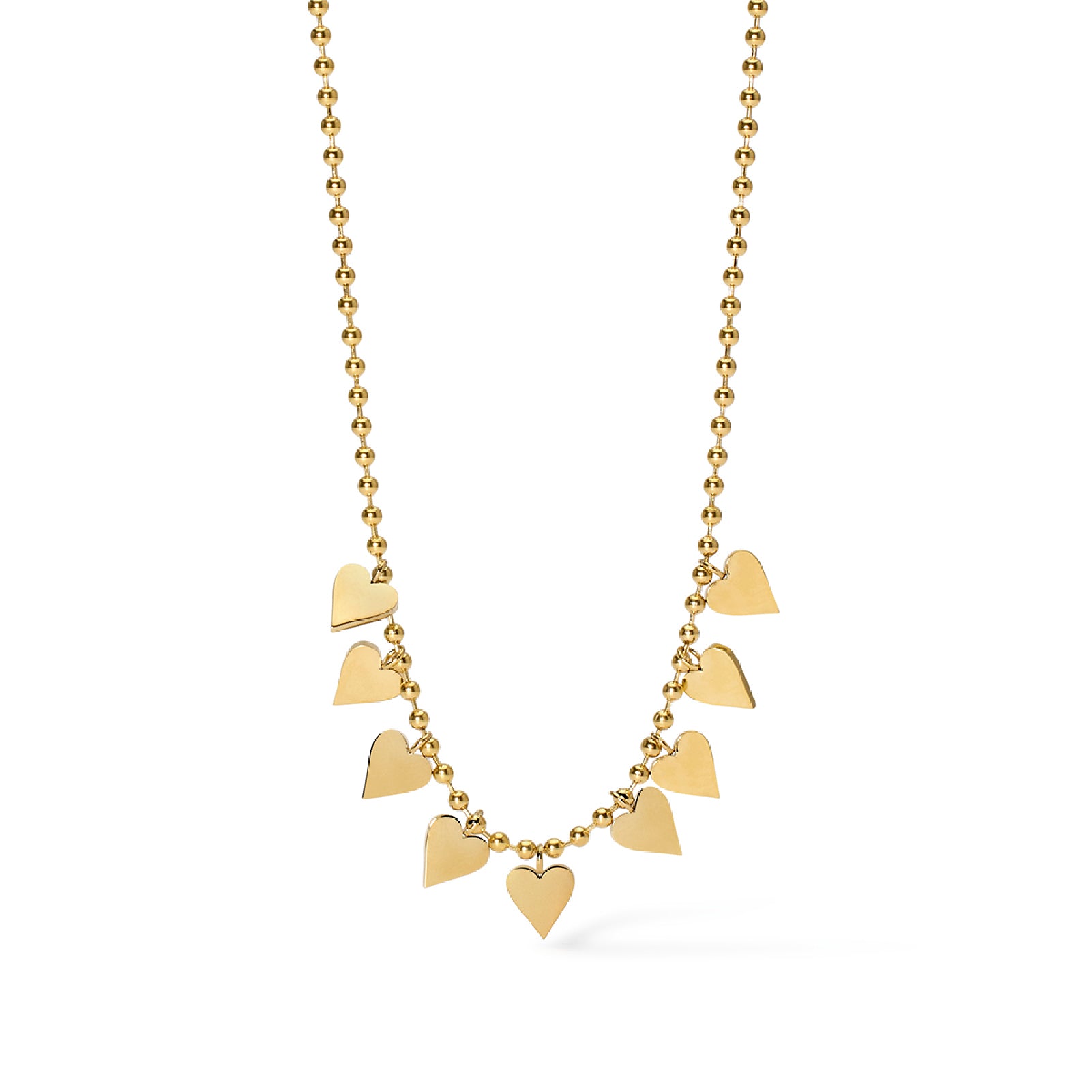 Collana girocollo cuori Kidult Style in acciaio dorato MISURA UNICA