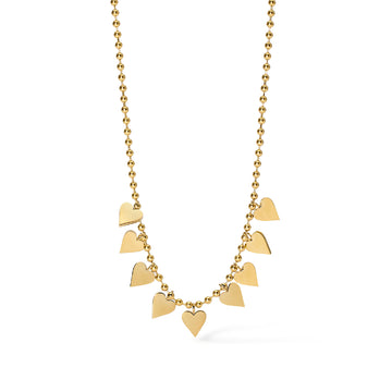 Collana girocollo cuori Kidult Style in acciaio dorato MISURA UNICA