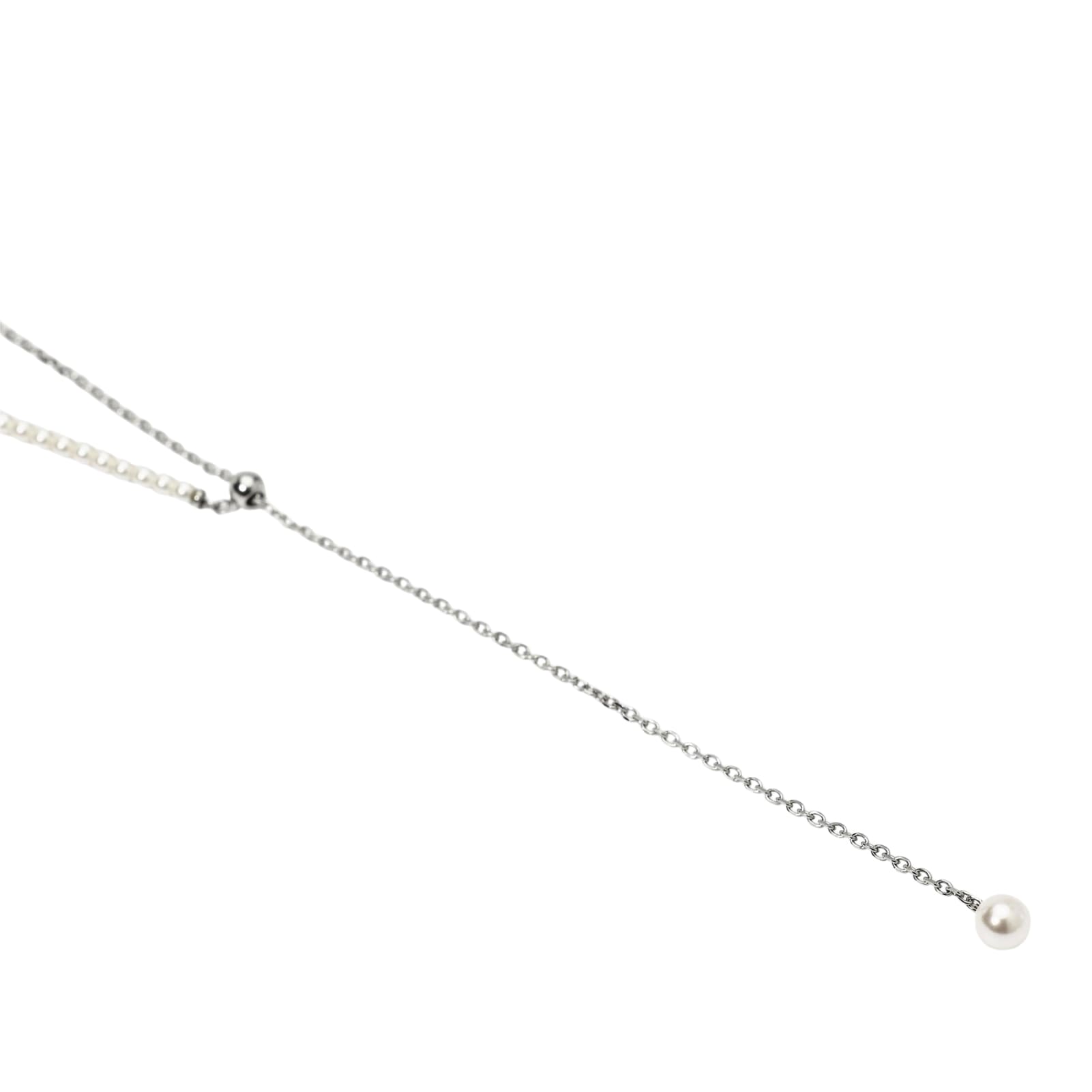 Collana lunga con pendente Kidult Style con perle bianche MISURA UNICA