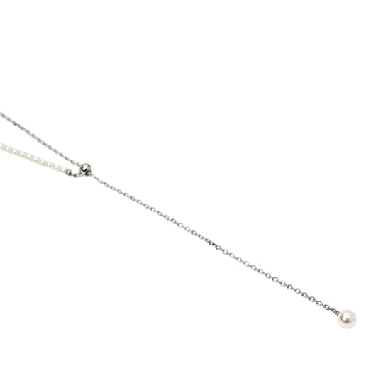 Collana lunga con pendente Kidult Style con perle bianche MISURA UNICA