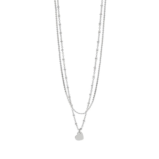Collana multifilo Kidult Style in acciaio con cuore pendente MISURA UNICA