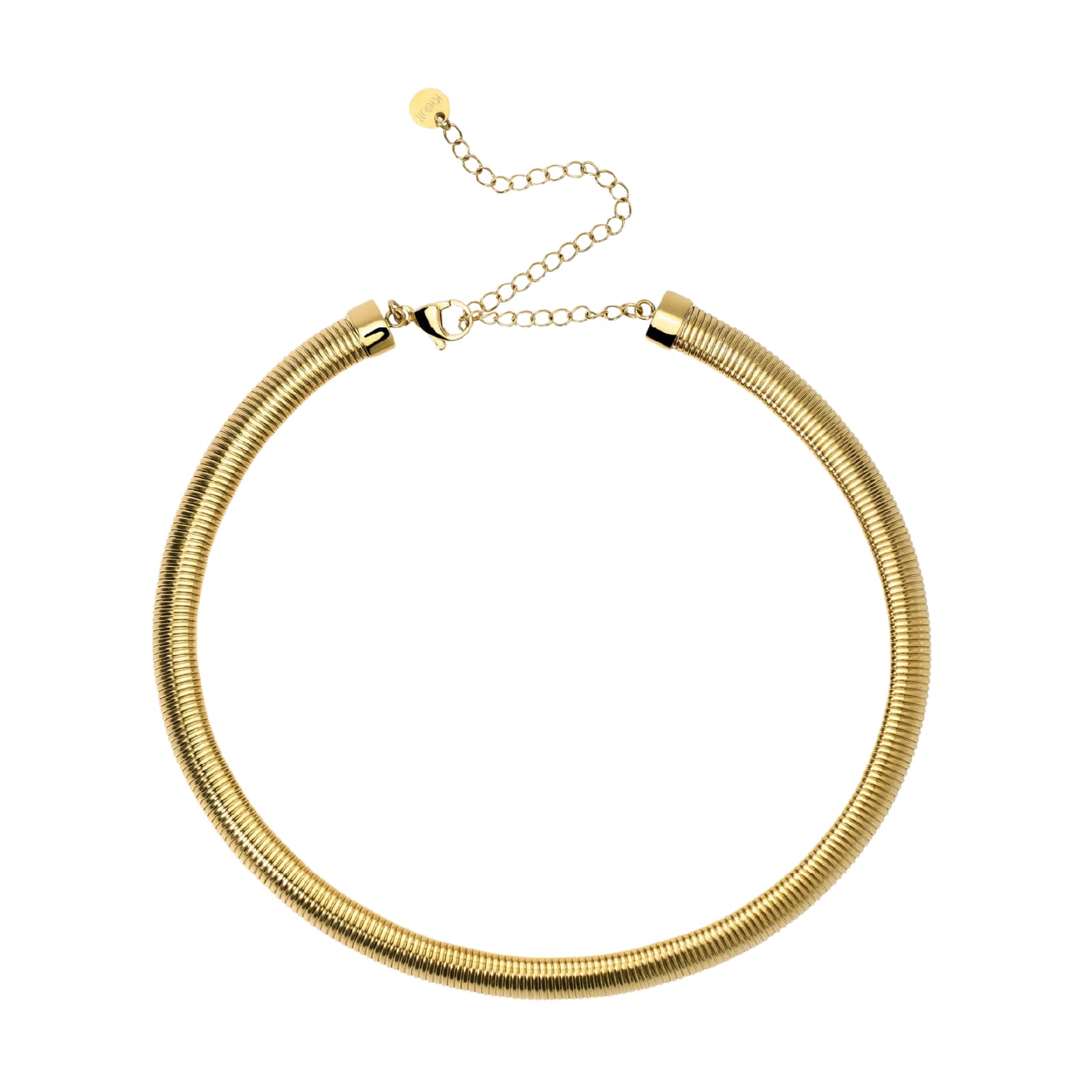 Collana girocollo Kidult Style in acciaio dorato catena snake MISURA UNICA