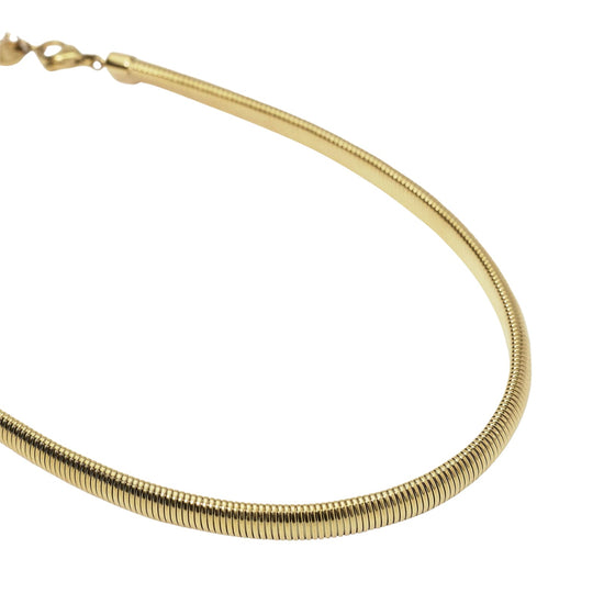 Collana girocollo Kidult Style in acciaio dorato catena snake MISURA UNICA