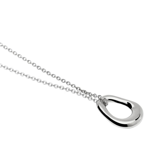 Collana girocollo Kidult Style in acciaio con pendente ovale MISURA UNICA