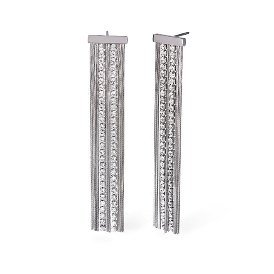 Orecchini pendenti Kidult Style in acciaio con catene MISURA UNICA