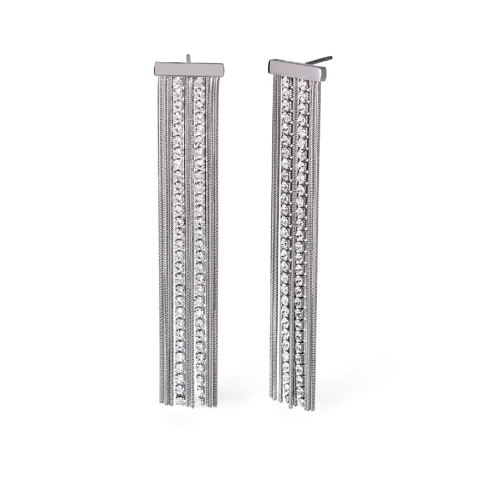 Orecchini pendenti Kidult Style in acciaio con catene MISURA UNICA