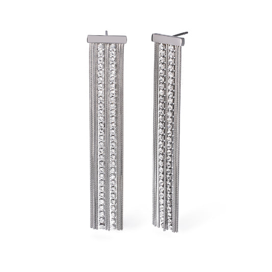 Orecchini pendenti Kidult Style in acciaio con catene MISURA UNICA