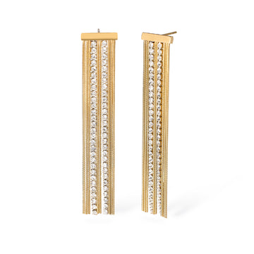 Orecchini pendenti Kidult Style acciaio oro con catene MISURA UNICA